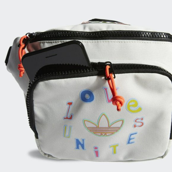 Adidas Pride Love United Waist Pack Fanny Pack Light Grey EY2767 NWT - Picture 2 of 12